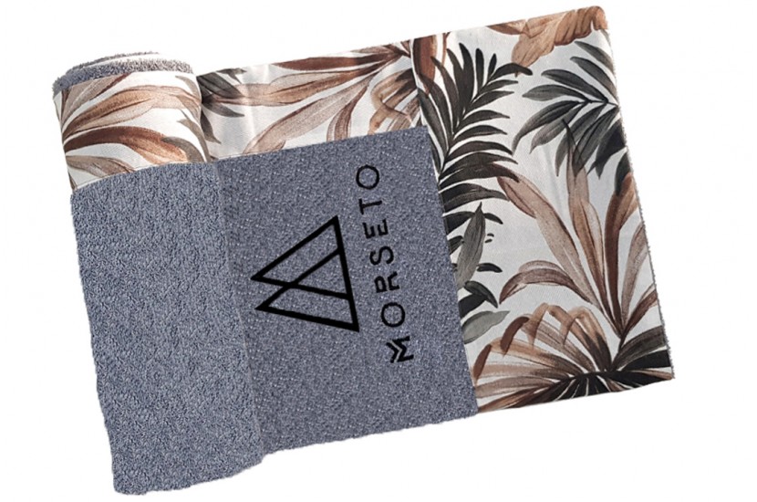 Πετσέτα Θαλάσσης MORSETO Luxury Grey Leaves 155 x 75cm